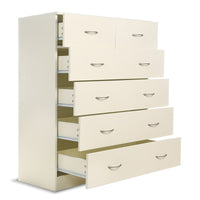 Sarantino Tallboy Dresser 6 Chest Of Drawers Cabinet 85 x 39.5 x 105cm in White Home & Garden Kings Warehouse 
