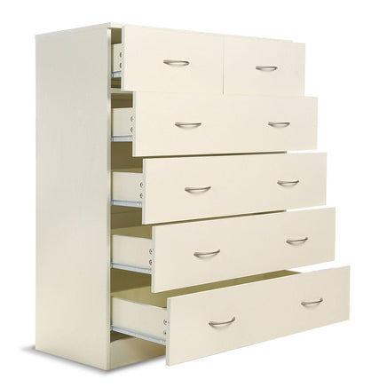 Sarantino Tallboy Dresser 6 Chest Of Drawers Cabinet 85 x 39.5 x 105cm in White Home & Garden Kings Warehouse 