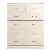 Sarantino Tallboy Dresser 6 Chest Of Drawers Cabinet 85 x 39.5 x 105cm in White Home & Garden Kings Warehouse 