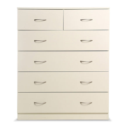 Sarantino Tallboy Dresser 6 Chest Of Drawers Cabinet 85 x 39.5 x 105cm in White Home & Garden Kings Warehouse 