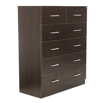 Sarantino Tallboy Dresser 6 Chest Of Drawers Cabinet Storage 85 x 39.5 x 105 in Brown Home & Garden Kings Warehouse 