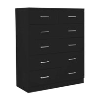 Sarantino Tallboy Dresser 6 Chest Of Drawers Table Cabinet Bedroom Storage Black Furniture Kings Warehouse 