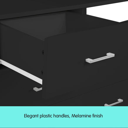 Sarantino Tallboy Dresser 6 Chest Of Drawers Table Cabinet Bedroom Storage Black Furniture Kings Warehouse 