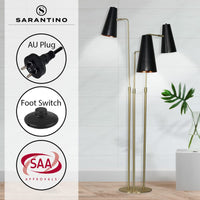 Sarantino Three Metal Shade Floor Lamp Kings Warehouse 