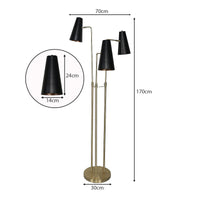 Sarantino Three Metal Shade Floor Lamp Kings Warehouse 