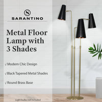 Sarantino Three Metal Shade Floor Lamp Kings Warehouse 