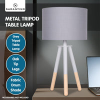 Sarantino Tripod Desk Lamp in Metal & Wood Nordic Minimalist Light Kings Warehouse 