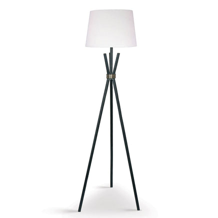 Sarantino Tripod Floor Lamp in Metal and Antique Brass Kings Warehouse 
