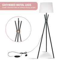 Sarantino Tripod Floor Lamp in Metal and Antique Brass Kings Warehouse 