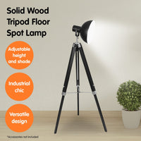 Sarantino Tripod Floor Spot Lamp Reading Adjustable Height Metal Black Kings Warehouse 