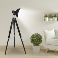 Sarantino Tripod Floor Spot Lamp Reading Adjustable Height Metal Black Kings Warehouse 