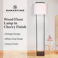 Sarantino Wood Floor Lamp in Cherry Finish Kings Warehouse 