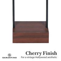 Sarantino Wood Floor Lamp in Cherry Finish Kings Warehouse 