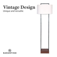 Sarantino Wood Floor Lamp in Cherry Finish Kings Warehouse 