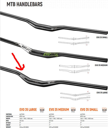 Satori EVO 35 Large - 355mm Rise Handlebar - Black MTB Trekking Universal 780mm Long Sports & Fitness Kings Warehouse 