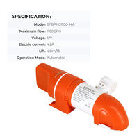 SEAFLO 1100GPH DC12V Automatic Bilge Pump Low Profile Water Pump for Boat Marine SFBP1-G1100-14A Home & Garden Kings Warehouse 