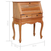 Secretary Desk 78x42x103 cm Solid Mahogany Wood Kings Warehouse 