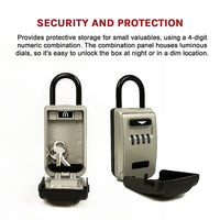 Security 4 Digit Combination Cable Lock Box With Luminous Dials Tools Kings Warehouse 