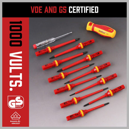 SEDY 13Pcs 1000V Magnetic Insulated Electrician Screwdriver Set VDE Certified Auto Accessories Kings Warehouse 