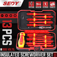SEDY 13Pcs 1000V Magnetic Insulated Electrician Screwdriver Set VDE Certified Auto Accessories Kings Warehouse 