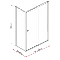 Semi Frameless Shower Screen (114~122)x 195cm & (77~80)x 195cm Side AS/NZS Glass Furniture Kings Warehouse 