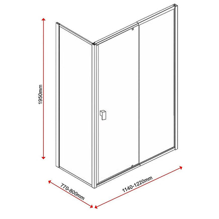 Semi Frameless Shower Screen (114~122)x 195cm & (77~80)x 195cm Side AS/NZS Glass Furniture Kings Warehouse 