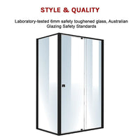 Semi Frameless Shower Screen (114~122)x 195cm & (77~80)x 195cm Side AS/NZS Glass Furniture Kings Warehouse 