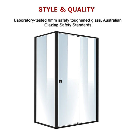Semi Frameless Shower Screen (114~122)x 195cm & (77~80)x 195cm Side AS/NZS Glass Furniture Kings Warehouse 
