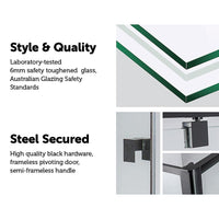 Semi Frameless Shower Screen (114~122)x 195cm & (89~92)x 195cm Side AS/NZS Glass Furniture Kings Warehouse 