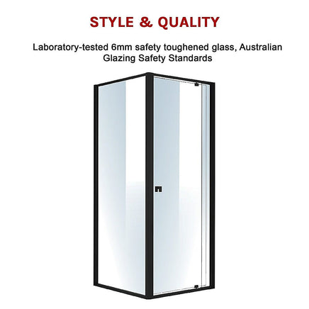 Semi Frameless Shower Screen (74~82)x 195cm & (89~92)x 195cm Side AS/NZS Glass Furniture Kings Warehouse 