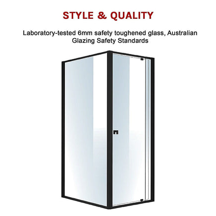 Semi Frameless Shower Screen (74~82)x 195cm & (98~101)x 195cm Side AS/NZS Glass Kings Warehouse 