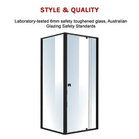 Semi Frameless Shower Screen (82~90)x 195cm & (77~80)x 195cm Side AS/NZS Glass Furniture Kings Warehouse 