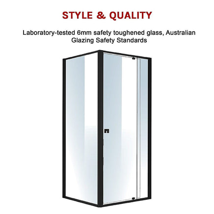 Semi Frameless Shower Screen (82~90)x 195cm & (77~80)x 195cm Side AS/NZS Glass Furniture Kings Warehouse 