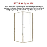 Semi Frameless Shower Screen (82~90)x 195cm & (77~80)x 195cm Side AS/NZS Glass Furniture Kings Warehouse 