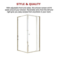 Semi Frameless Shower Screen (82~90)x 195cm & (89~92)x 195cm Side AS/NZS Glass Furniture Kings Warehouse 