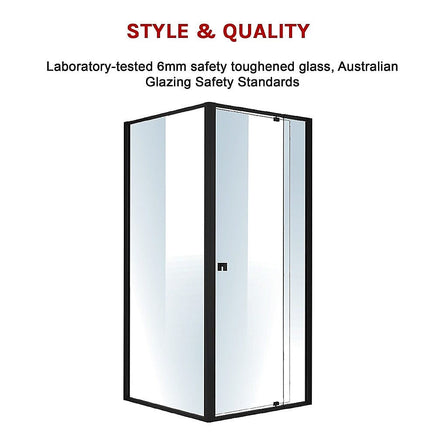 Semi Frameless Shower Screen (82~90)x 195cm & (89~92)x 195cm Side AS/NZS Glass Furniture Kings Warehouse 