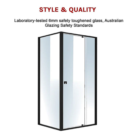 Semi Frameless Shower Screen (98~106)x 195cm & (77~80)x 195cm Side AS/NZS Glass Furniture Kings Warehouse 