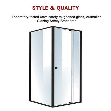 Semi Frameless Shower Screen (98~106)x 195cm & (98~101)x 195cm Side AS/NZS Glass Kings Warehouse 