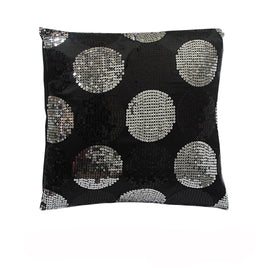 Sequined Black Silver Squared Filled Cushion Home & Garden Kings Warehouse 