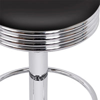 Set of 2 Backless PU Leather Bar Stools - Black and Chrome Furniture Kings Warehouse 