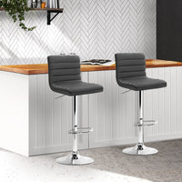 Set of 2 Bar Stools Kitchen Stool Dining Chairs Grey End of Year Clearance Sale Kings Warehouse 
