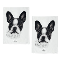 Set of 2 Delightful Dogs Cotton Kitchen Tea Towels 50 x 70 cm French Bulldog Home & Garden Kings Warehouse 