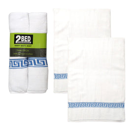 Set of 2 Greek Key Bath Mats White Home & Garden Kings Warehouse 