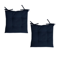 Set of 2 Outdoor Polyester Solid Chair Pads 40 x 40cm Navy Blue Home & Garden Kings Warehouse 