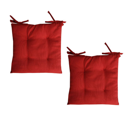 Set of 2 Outdoor Polyester Solid Chair Pads 40 x 40cm Red Home & Garden Kings Warehouse 