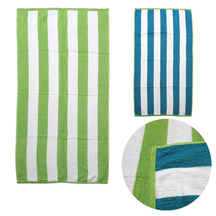 Set of 2 Reversible Cabana Striped Towels Lime/Blue Home & Garden Kings Warehouse 