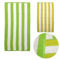 Set of 2 Reversible Cabana Striped Towels Lime/Yellow Home & Garden Kings Warehouse 