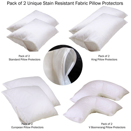 Set of 2 Stain Resistant Pillow Protectors King Home & Garden Kings Warehouse 