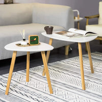 Set of 2 White Side Nesting Tables Kings Warehouse 