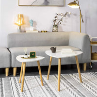 Set of 2 White Side Nesting Tables Kings Warehouse 